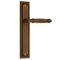Manivelas con placa - Juego Manivelas con Placa R-7200 Cuero Avellana Mate