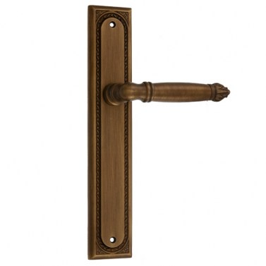 Manivelas con placa - Juego Manivelas con Placa R-7200 Cuero Avellana Mate