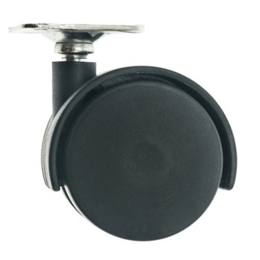 Rueda Nylon D30 H43 15 Kg con Pletina Negro