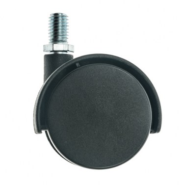 Rueda Nylon D45 H58 30 KG Perno M6x15 Negro