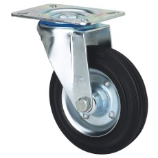 Ruedas - Rueda ALEX Goma Negra con Pletina Serie ZV-BS