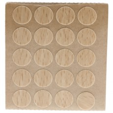 Herraje para mueble - Cartón 100 Tapones Diámetro 13 mm Haya Claro