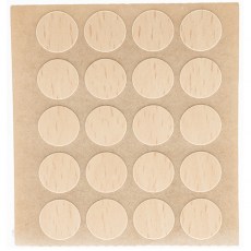 Herraje para mueble - Cartón 100 Tapones Diámetro 13 mm Haya Natural