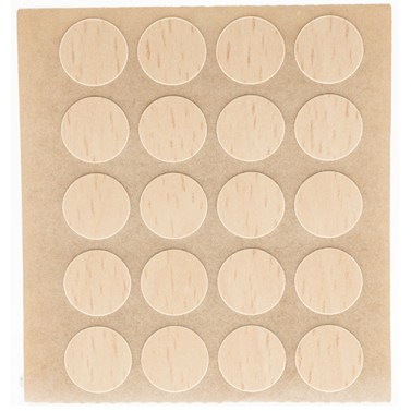 Herraje para mueble - Cartón 100 Tapones Diámetro 13 mm Haya Natural