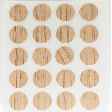 Herraje para mueble - Cartón 100 Tapones Diámetro 13 mm Roble Trigo