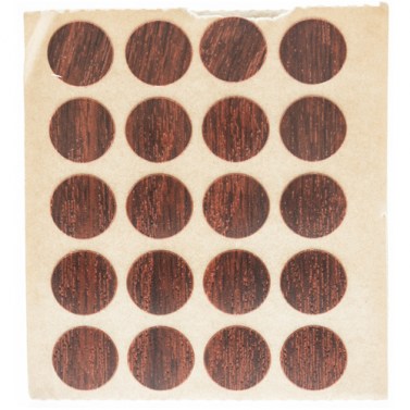 Herraje para mueble - Cartón 100 Tapones Diámetro 13 mm Bubinga