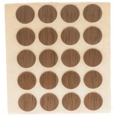 Herraje para mueble - Cartón 100 Tapones Diámetro 13 mm Nogal