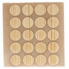 Herraje para mueble - Cartón 100 Tapones Diámetro 13 mm Pino