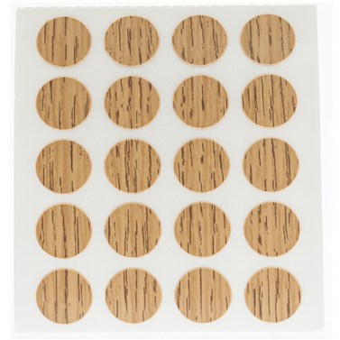 Herraje para mueble - Cartón 100 Tapones Diámetro 13 mm Roble
