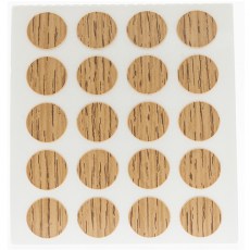 Herraje para mueble - Tapón Adhesivo Ø20 mm 60 Unidades Roble