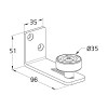 Corredera puerta interior - Guiador Inferior de Sobreponer para Puertas Correderas Negro