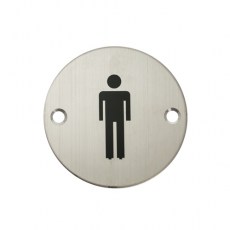 Placa Indicador Baño Hombres Inox Mate