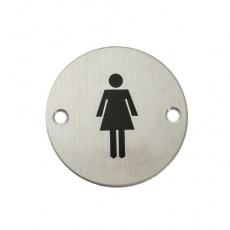Placa Indicador Baño Mujer Inox Mate