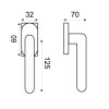 Fallebas y Cremonas para Ventanas - Maneta Ventana Curva SV-G302 Inox