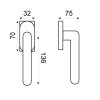 Fallebas y Cremonas para Ventanas - Maneta Ventana Recta SV-G338 Inox