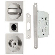 Cerraduras puerta corredera - Kit Cuadrado Puerta Corredera de Condena SV-KITC Cromo Satinado