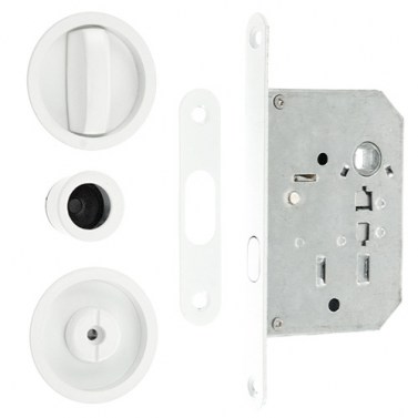 Kit Redondo Puerta Corredera de Condena SV-KITR Blanco Mate