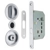 Cerraduras puerta corredera - Kit Redondo Puerta Corredera de Condena SV-KITR Cromo Satinado