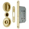 Cerraduras puerta corredera - Kit Redondo Puerta Corredera de Condena SV-KITR Dorado Satinado