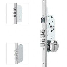 Cerradura Seguridad T2B 3 Puntos Cerradero 45 mm Plata
