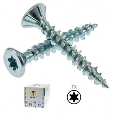 Tornillo Cabeza Plana Torx 3.5x50 Plus Zincado Caja 1000