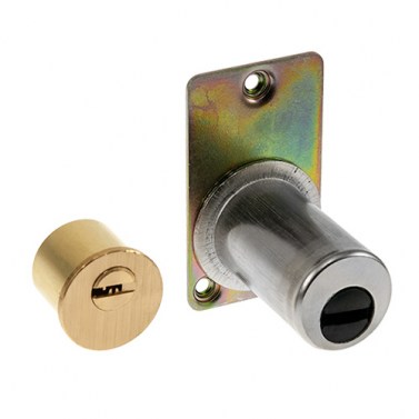 Cilindro Seguridad T60 Redondo Fijo para Cerraduras TESA TS Dorado