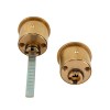 Cilindro Seguridad T60 Redondo Regulable para Cerraduras TS Dorado