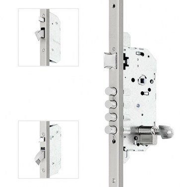 Cerradura Seguridad TAB Automática 3 Puntos E60 Cerradero 45mm Inox