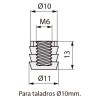 Tuerca Embutir Nylon M6 D10 x 13 mm