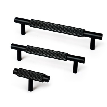Tiradores mueble - Tirador Estriado Serie 85 Negro Mate