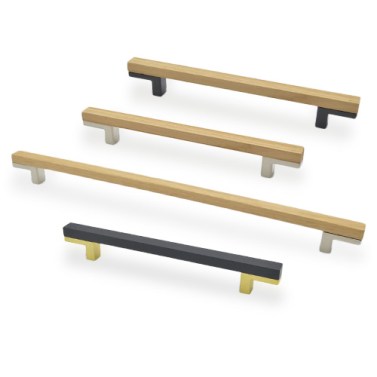 Tiradores mueble - Tirador Mix 942 Madera y Base Metal