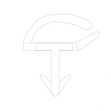 Tira 2,2 m Junta Puerta DV09 PVC Blanco