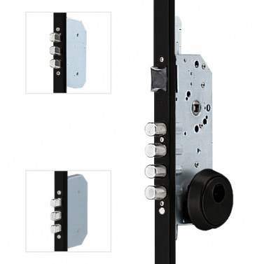 Cerradura Seguridad TLB 3 Puntos E50 Cerradero 45mm Negro