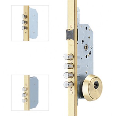 Cerradura Seguridad TLB 3 Puntos E50 Cerraderos Cortos Dorado