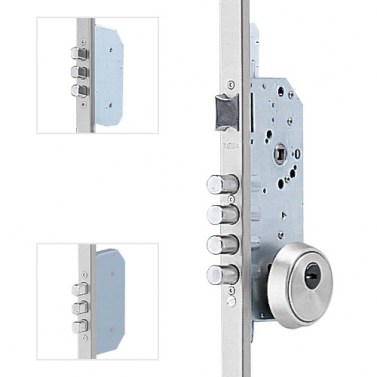 Cerradura Seguridad TLB 3 Puntos E50 Cerradero 40mm Plata