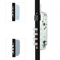 Cerradura Seguridad TLB 3 Puntos E60 Cerraderos Cortos Negro sin Cilindro