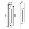 Manillones con placa - Manillón con Placa 245x46mm Inox Mate