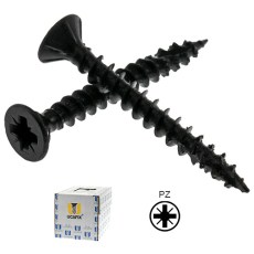 Tornillos y Tacos - Tornillo Cabeza Plana Pozidriv Negro Caja