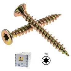 Tornillos y Tacos - Tornillo Cabeza Plana Torx Bicromatado Caja