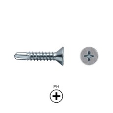 Tornillos y Tacos - Tornillo 7504P Broca Rosca Chapa Cabeza Avellanada Zincado