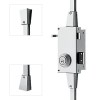 Cerradura Seguridad TS30 3 Puntos Cilindro Regulable Derecha Plata
