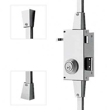 Cerradura Seguridad TS30 3 Puntos Cilindro Regulable Derecha Plata