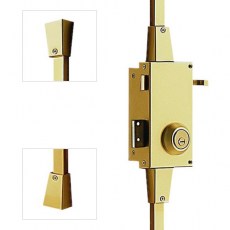 Cerradura Seguridad TS30 3 Puntos Cilindro Fijo Izquierda Dorado