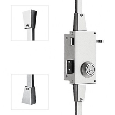 Cerradura Seguridad TS30 3 Puntos Cilindro Fijo TX80 Izquierda Plata