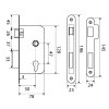 Cerraduras puerta madera - Cerradura U10P/50 Canto Redondo Hierro Efecto Inox
