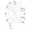 Bisagra Inox 120x86 mm Derecha con Tetón