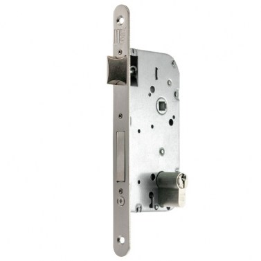 Cerradura U130 50 mm Canto Redondo Hierro Efecto Inox