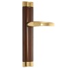 Manivelas con placa - Juego Manivelas con Placa U24 Dorado Pulido y Castaño Brillo