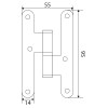 Pernios de H - Pernio Inox AISI 201 95x55 mm Derecha