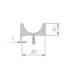 Tirador Uñero Corrido 10x20 mm 3 metros Negro Mate